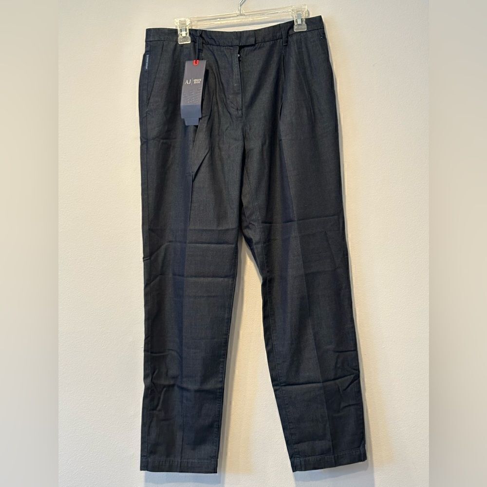 ARMANI JEANS Women’s trousers godet  pleat lightweight indigo jeans Sz 28, NWT
